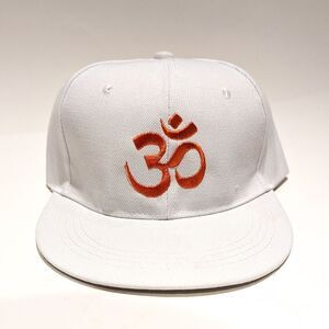 New Aum Om Snapback Hat White And Orange Colors